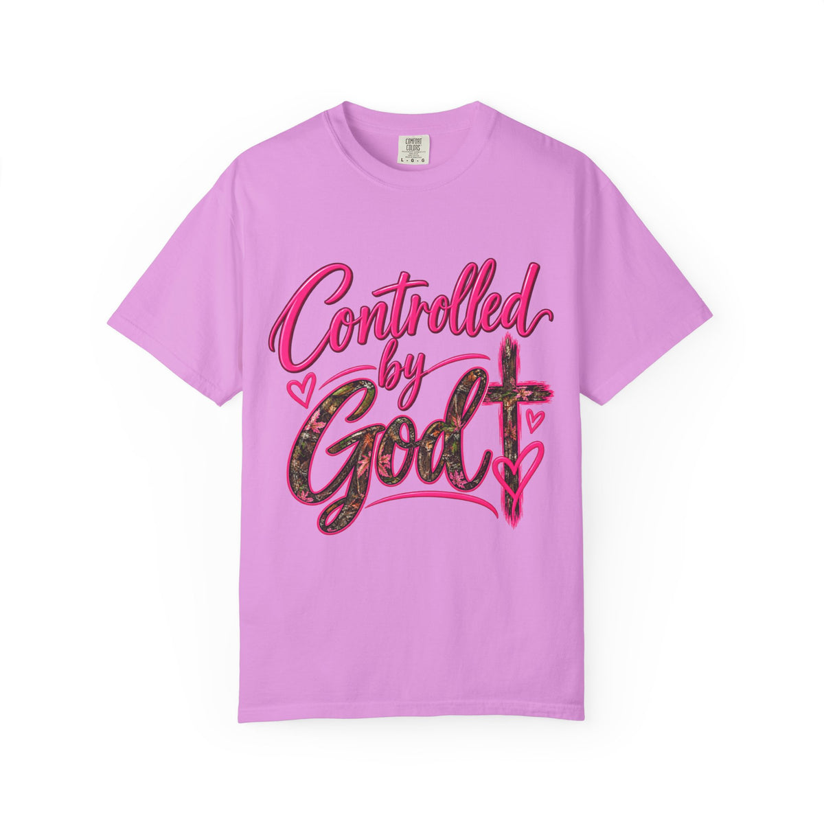 Controlled by God T-Shirt — Faith Graphic Tee with Pink Script