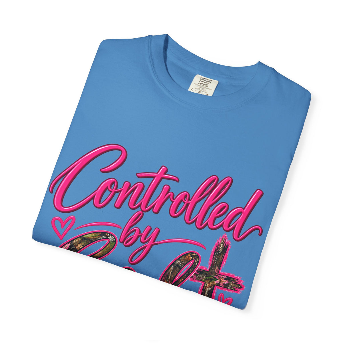 Controlled by God T-Shirt — Faith Graphic Tee with Pink Script