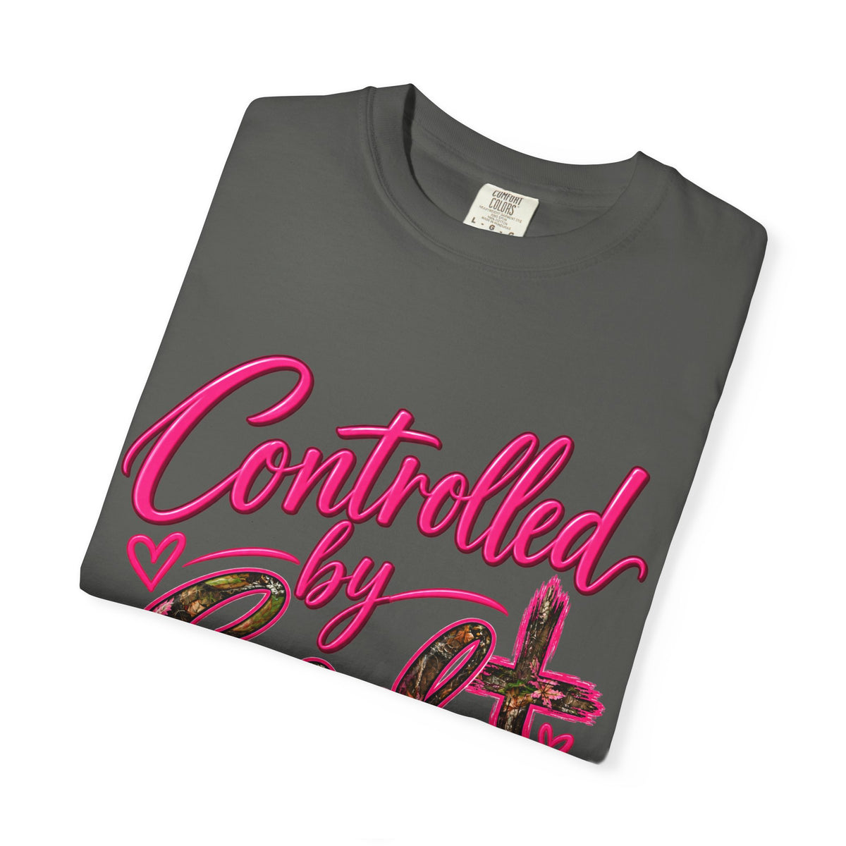 Controlled by God T-Shirt — Faith Graphic Tee with Pink Script