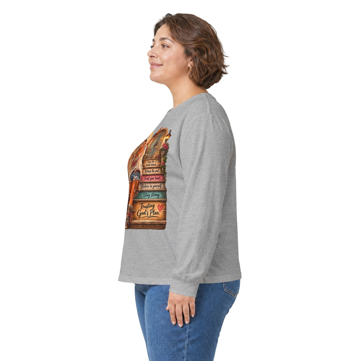 Faithful Journey Long Sleeve Tee — "The Road to God" Inspirational Christian Shirt