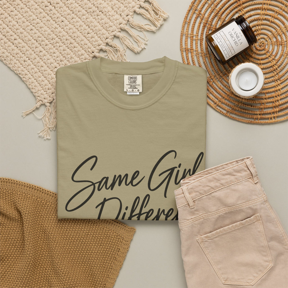 Same Girl Different Story T-Shirt — Inspirational Script Tee