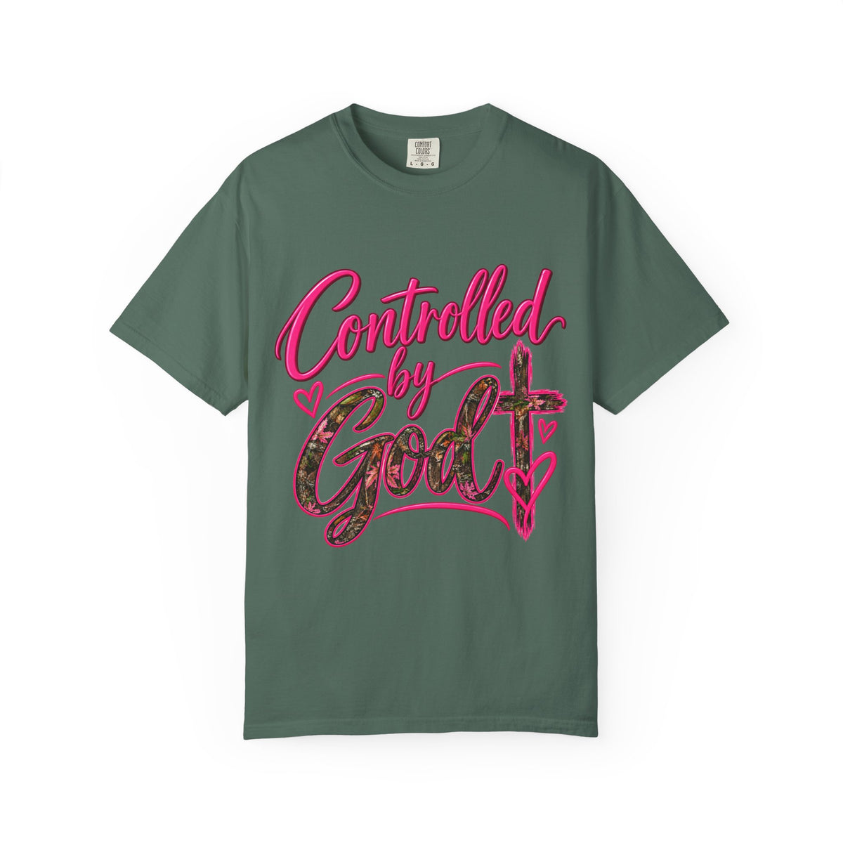 Controlled by God T-Shirt — Faith Graphic Tee with Pink Script