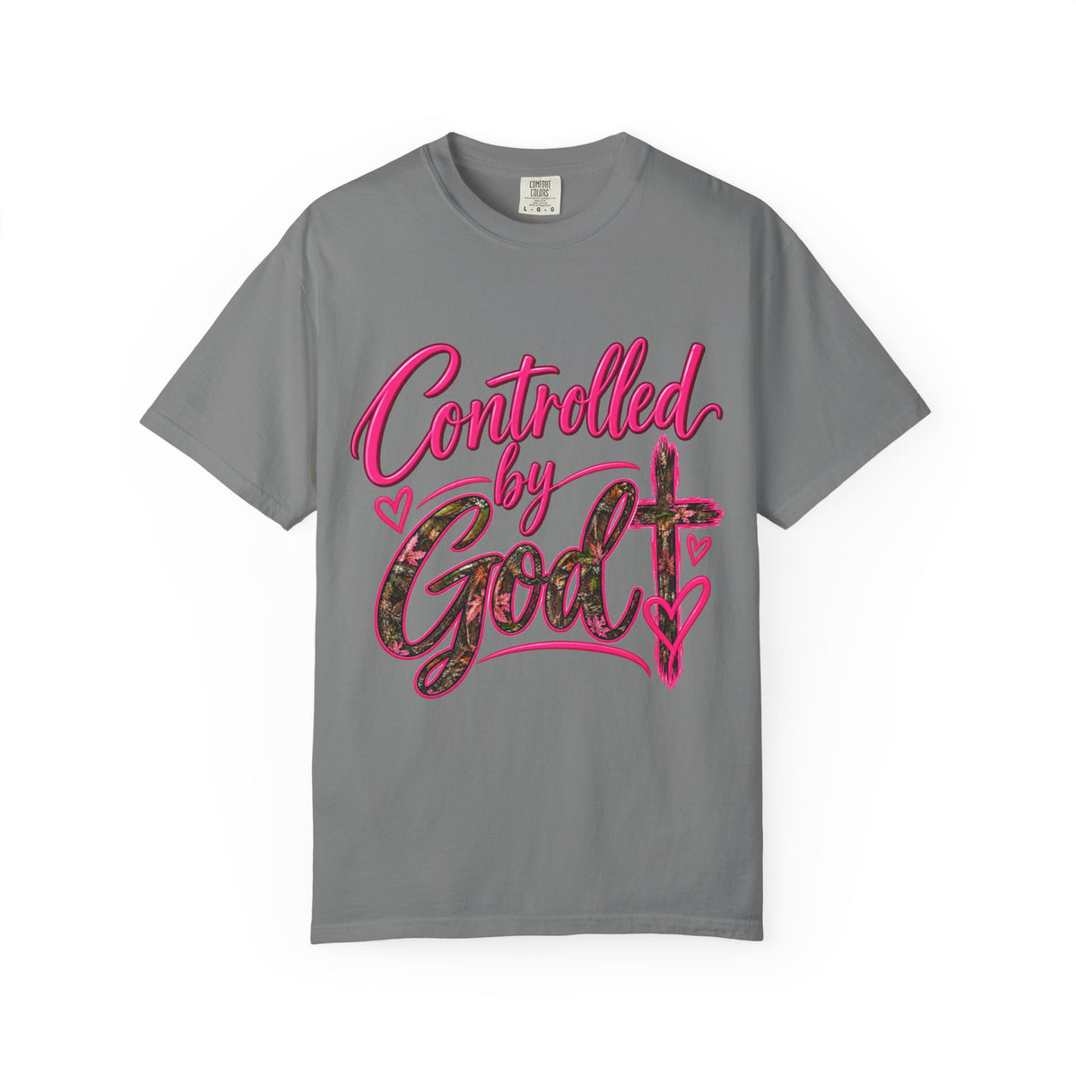 Controlled by God T-Shirt — Faith Graphic Tee with Pink Script