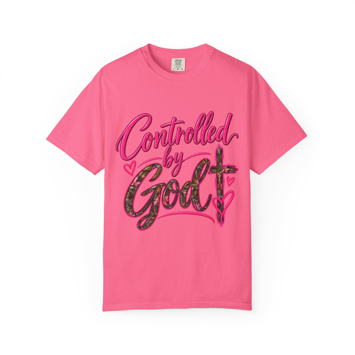 Controlled by God T-Shirt — Faith Graphic Tee with Pink Script