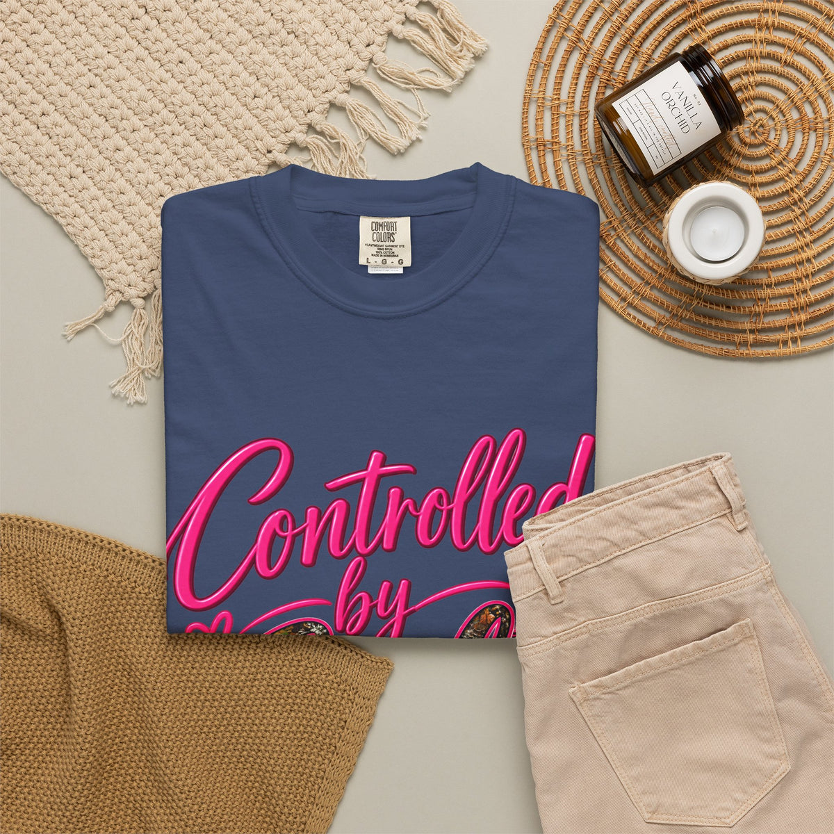 Controlled by God T-Shirt — Faith Graphic Tee with Pink Script