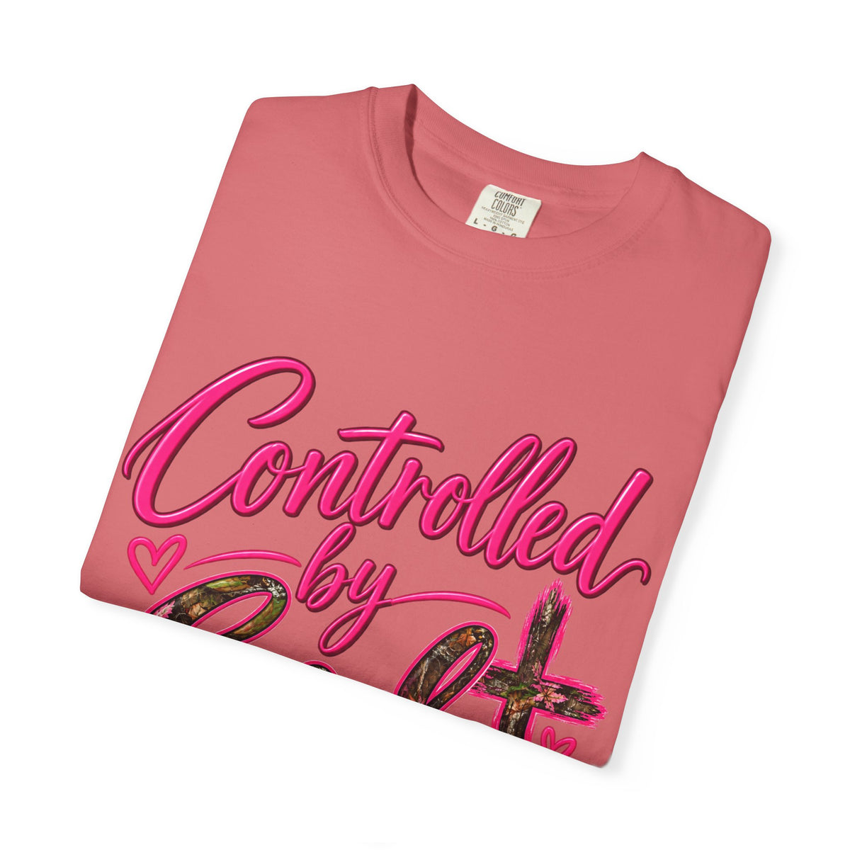 Controlled by God T-Shirt — Faith Graphic Tee with Pink Script