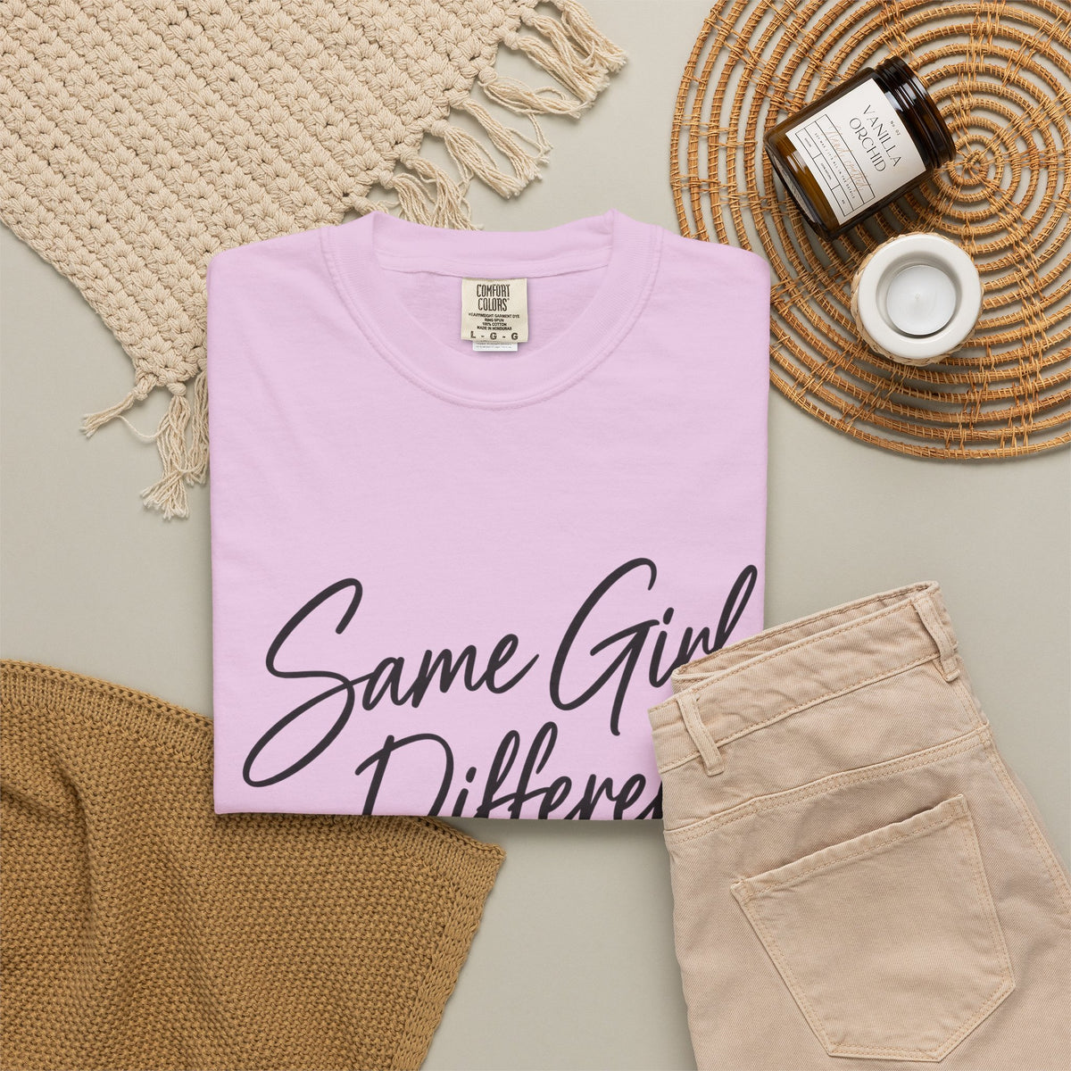 Same Girl Different Story T-Shirt — Inspirational Script Tee
