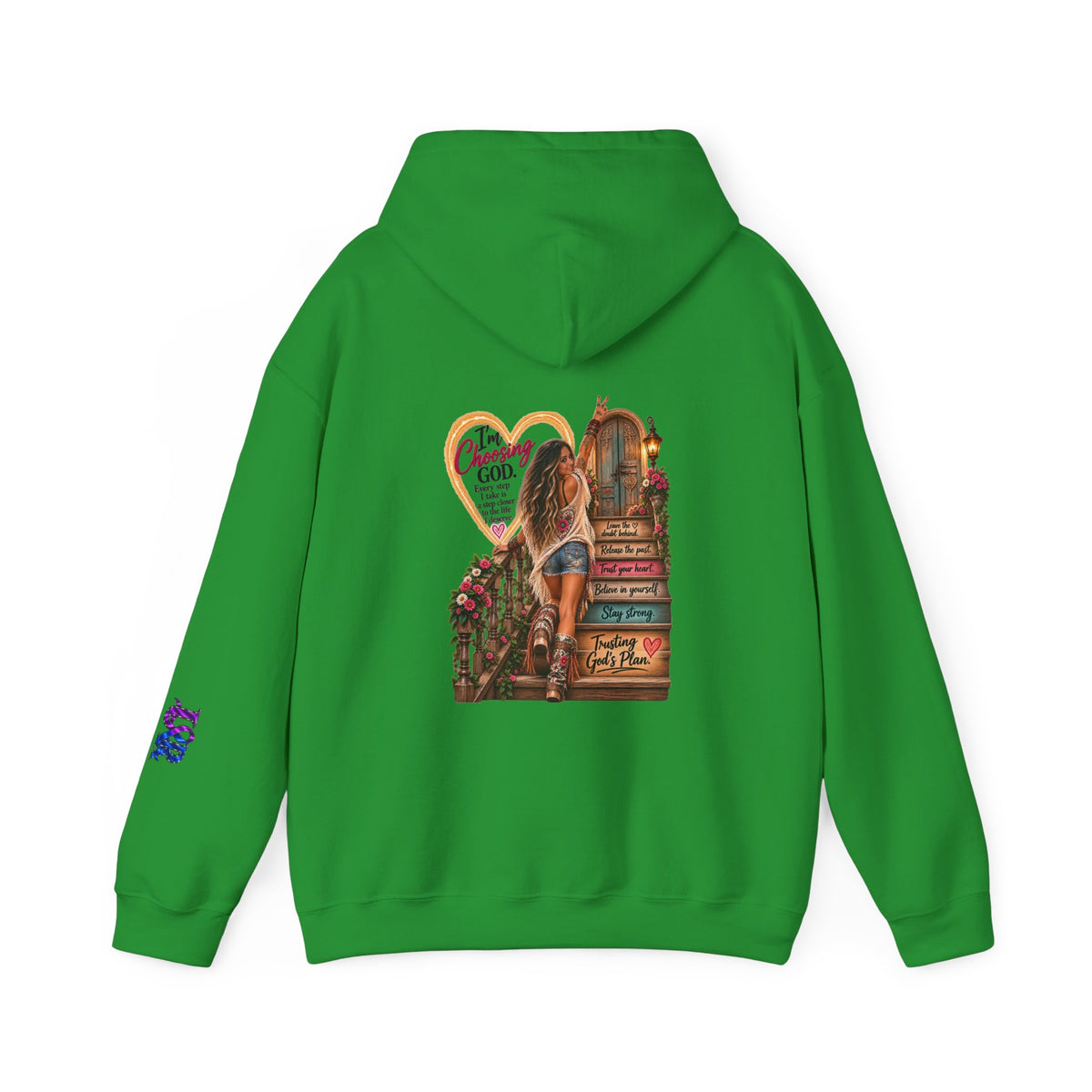 Christian Faith Hoodie — Proverbs 16:9 Inspirational Pullover with Vintage Signback Graphic