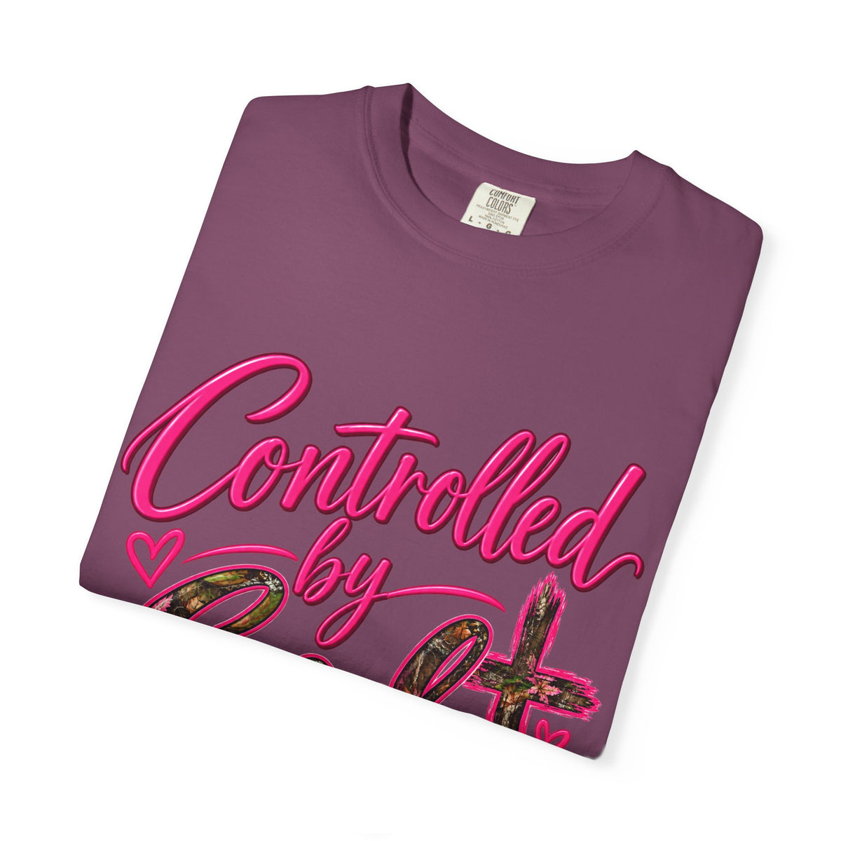 Controlled by God T-Shirt — Faith Graphic Tee with Pink Script