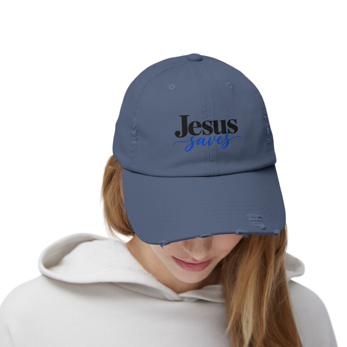 Jesus Saves Distressed Cap – Vintage Faith Baseball Hat