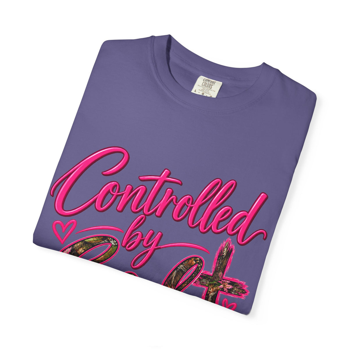 Controlled by God T-Shirt — Faith Graphic Tee with Pink Script