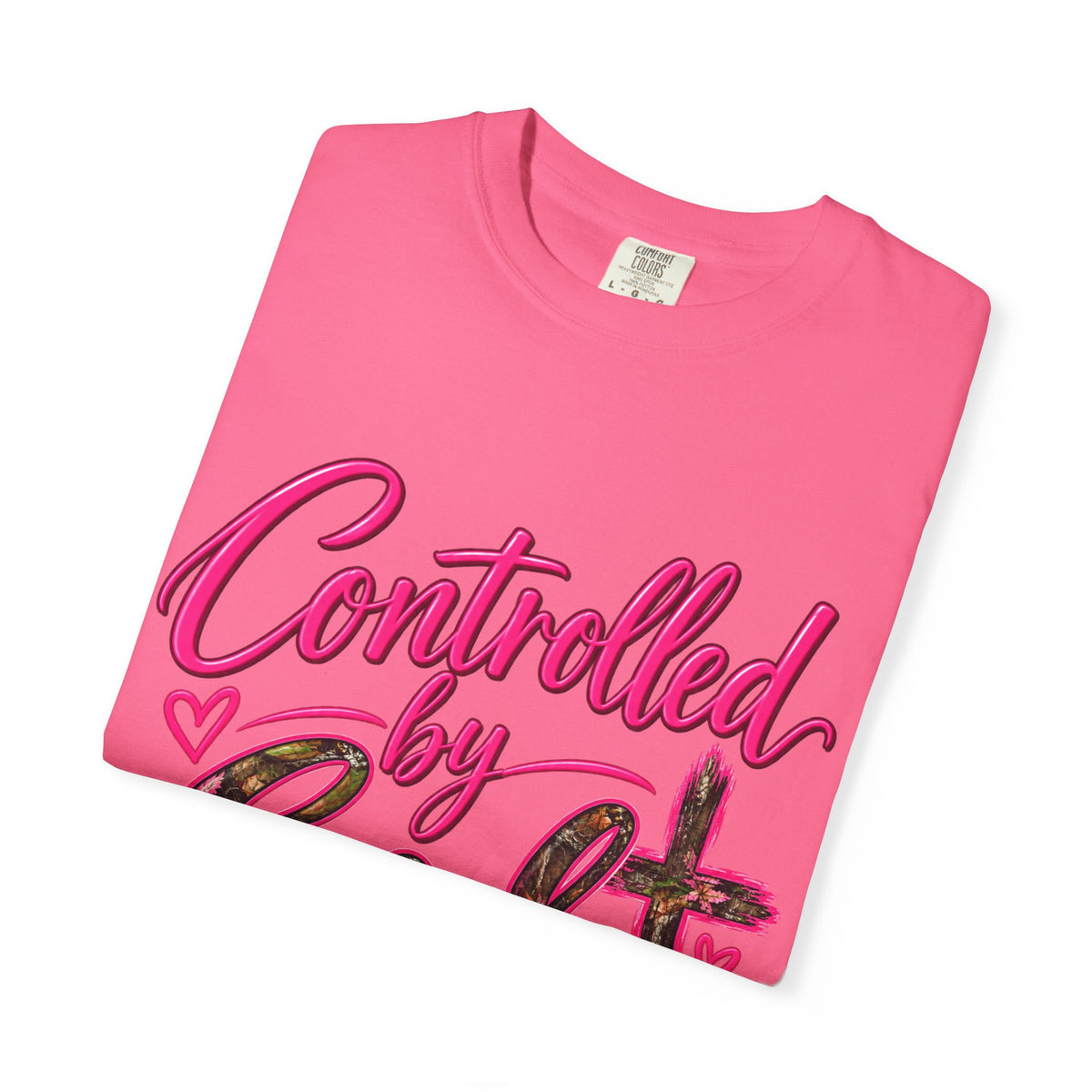 Controlled by God T-Shirt — Faith Graphic Tee with Pink Script