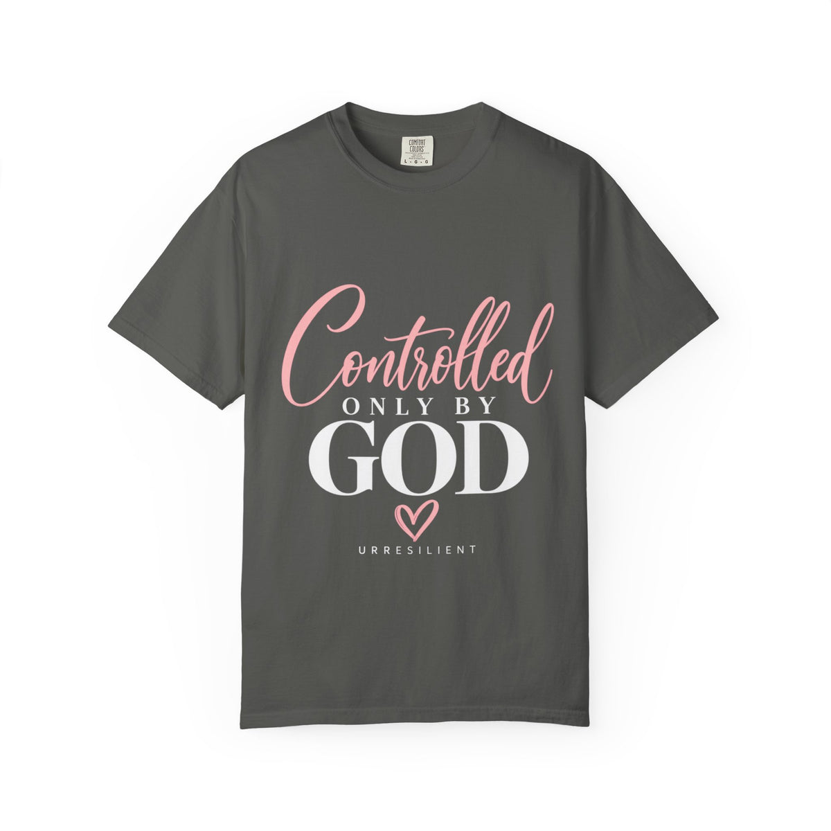 Controlled Mind T-Shirt — Feminine Script Graphic Tee with Pink Heart