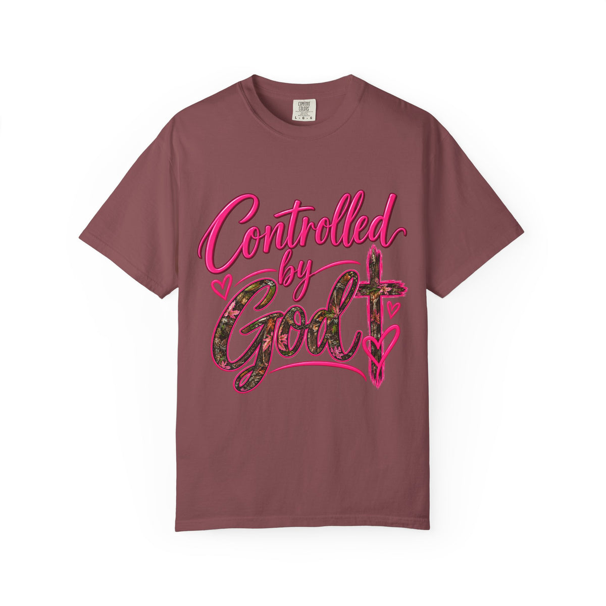 Controlled by God T-Shirt — Faith Graphic Tee with Pink Script