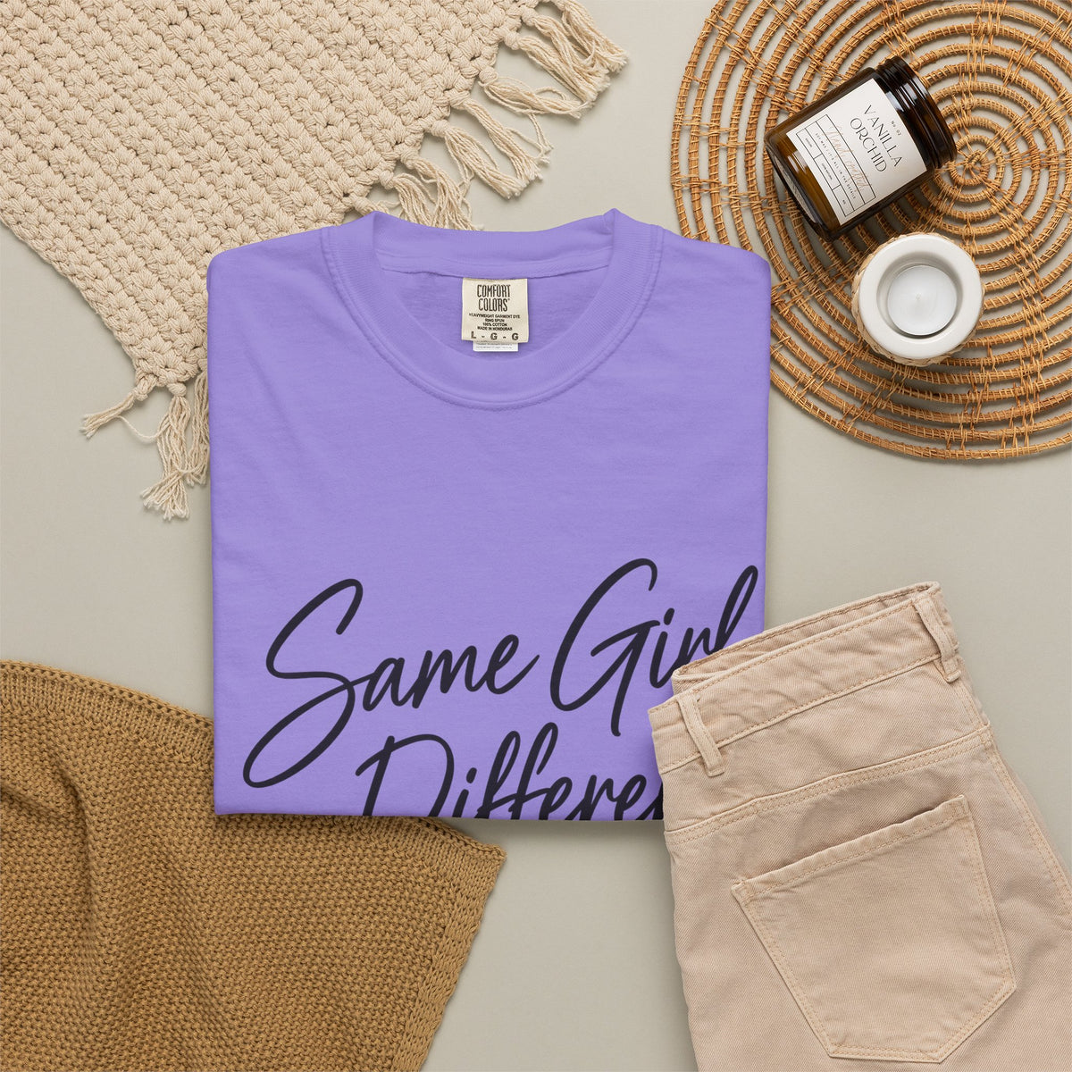 Same Girl Different Story T-Shirt — Inspirational Script Tee