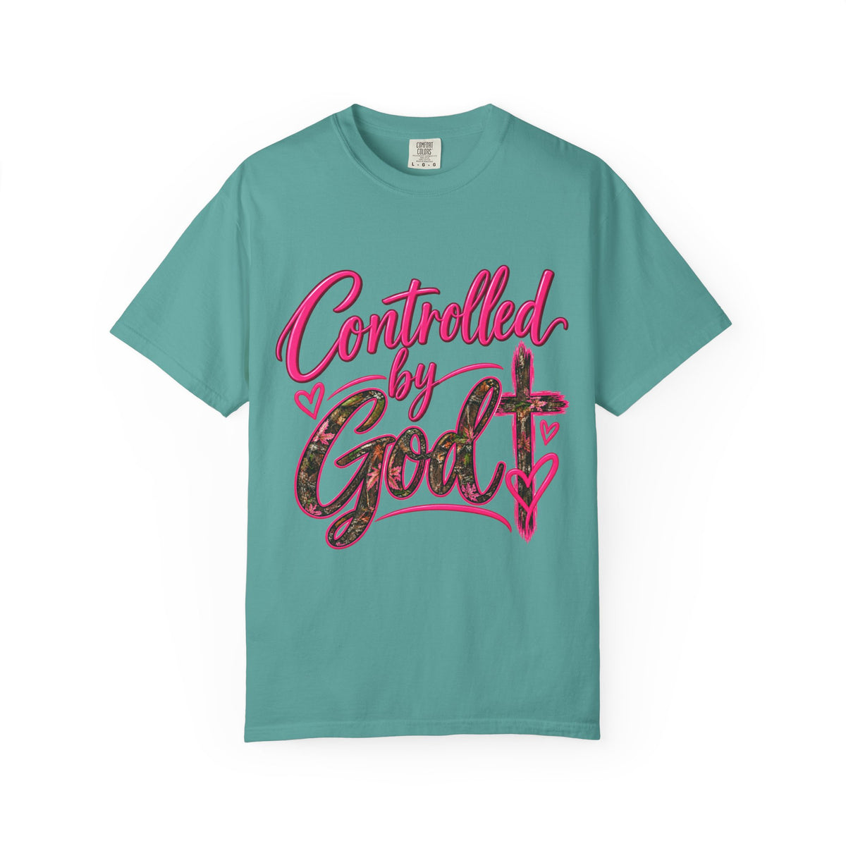 Controlled by God T-Shirt — Faith Graphic Tee with Pink Script