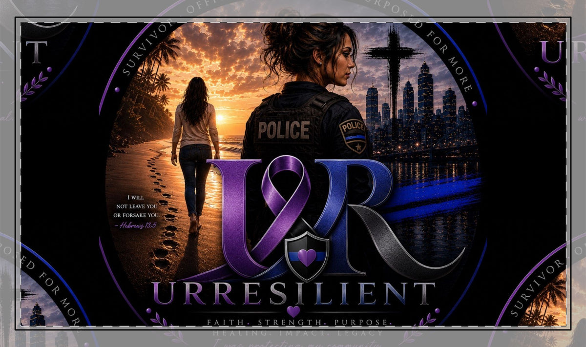 Resilient UR Police Tribute Desk Mat — Thin Blue Line Memorial Mousepad