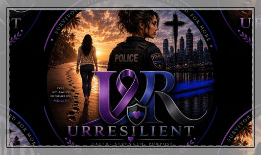 Resilient UR Police Tribute Desk Mat — Thin Blue Line Memorial Mousepad