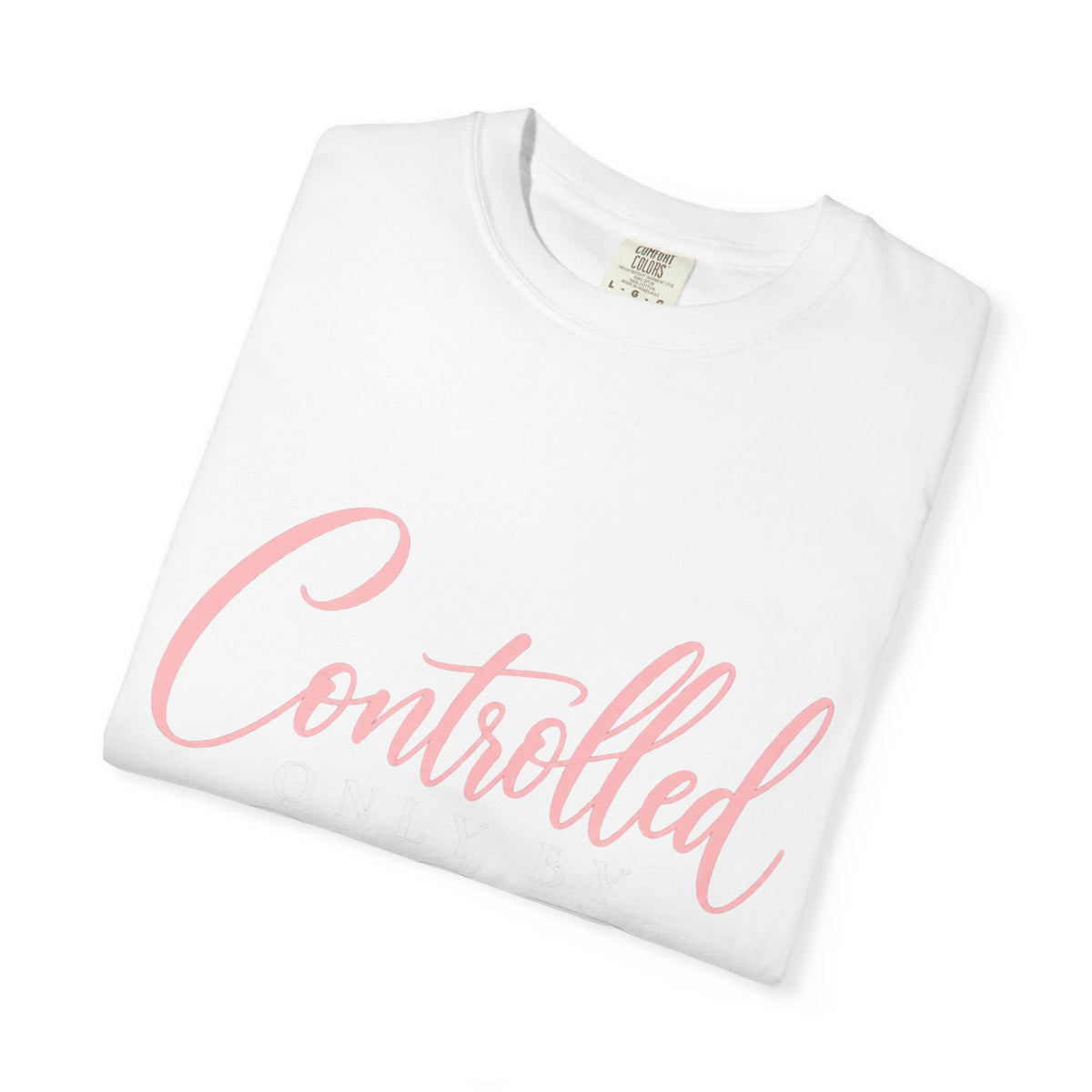 Controlled Mind T-Shirt — Feminine Script Graphic Tee with Pink Heart