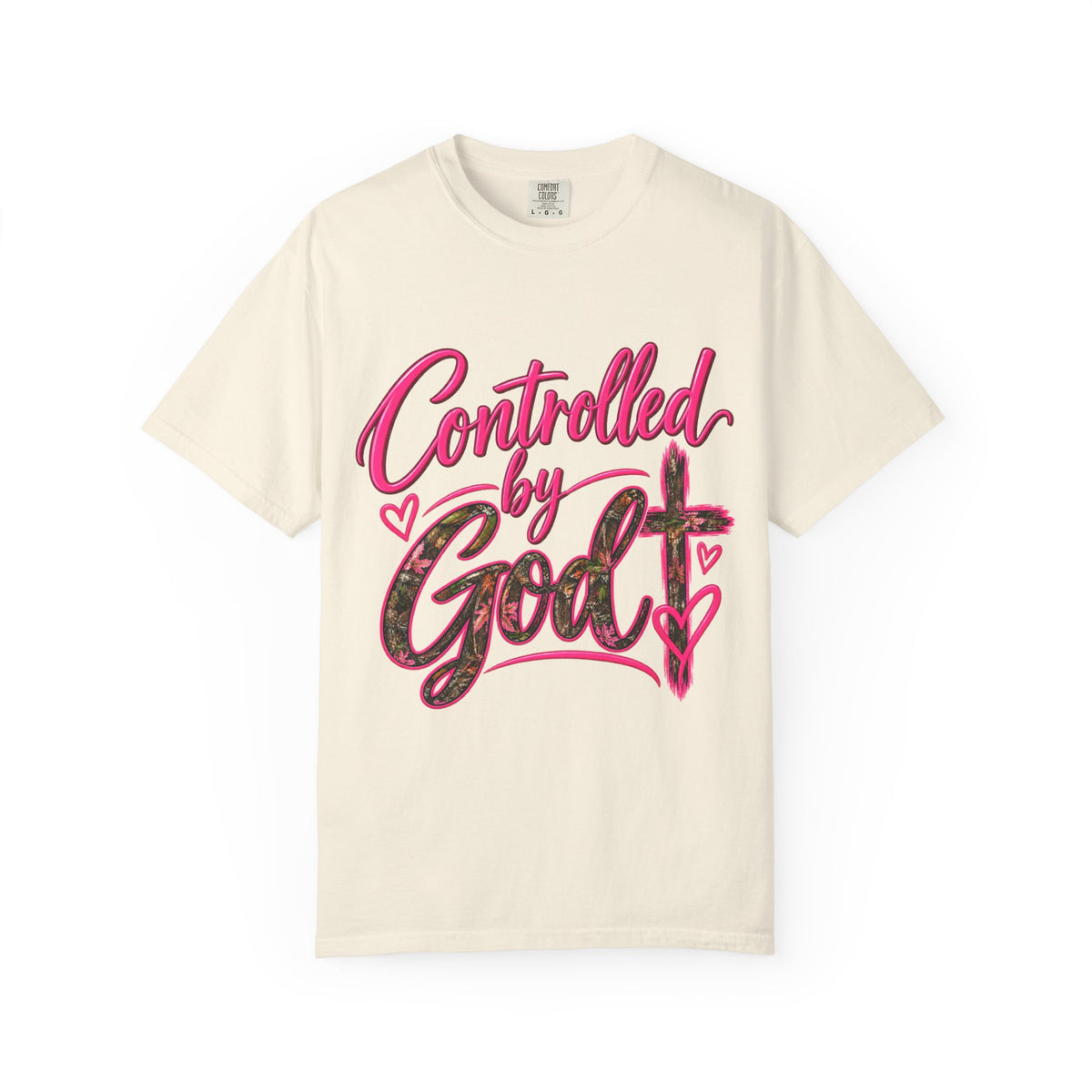 Controlled by God T-Shirt — Faith Graphic Tee with Pink Script