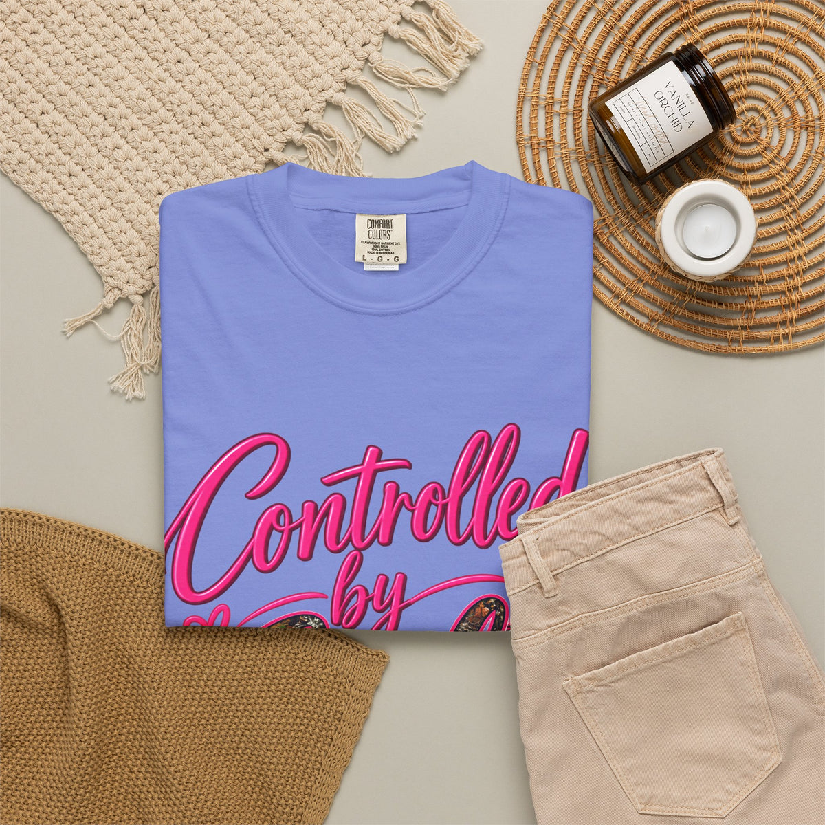 Controlled by God T-Shirt — Faith Graphic Tee with Pink Script