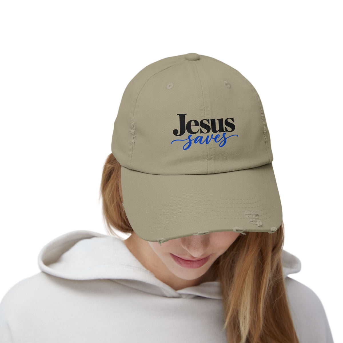 Jesus Saves Distressed Cap – Vintage Faith Baseball Hat