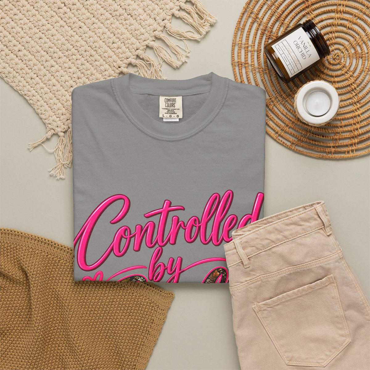 Controlled by God T-Shirt — Faith Graphic Tee with Pink Script