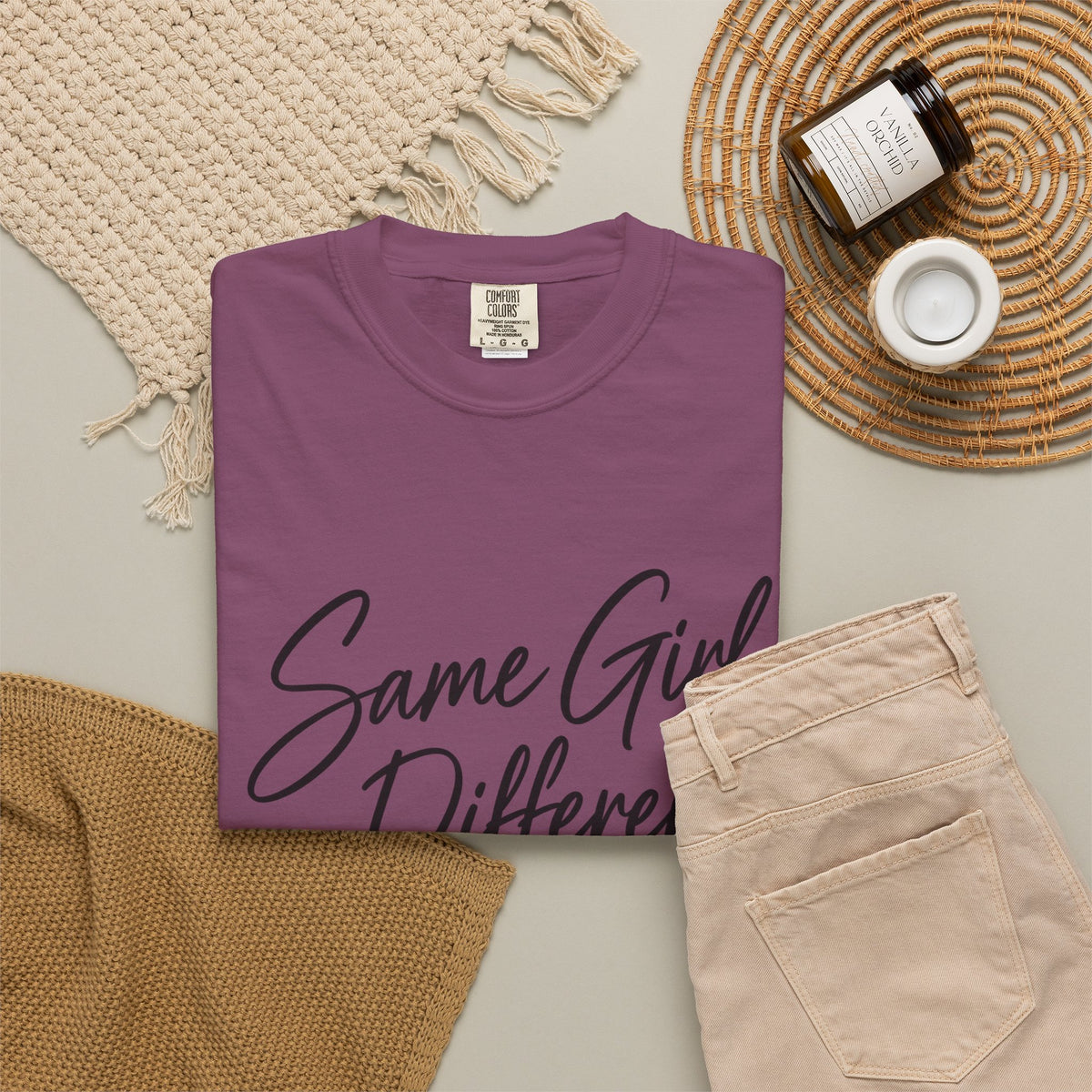 Same Girl Different Story T-Shirt — Inspirational Script Tee