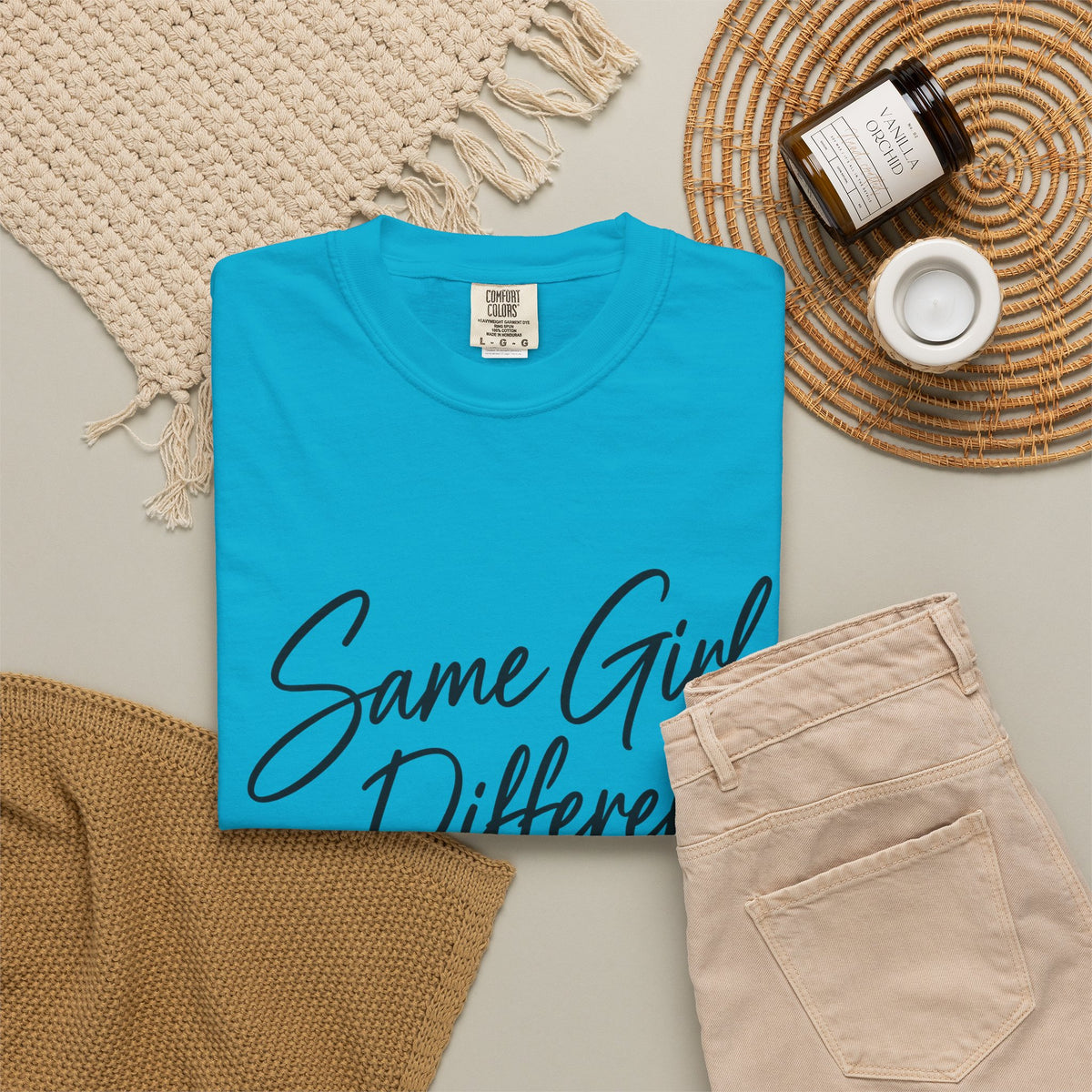 Same Girl Different Story T-Shirt — Inspirational Script Tee