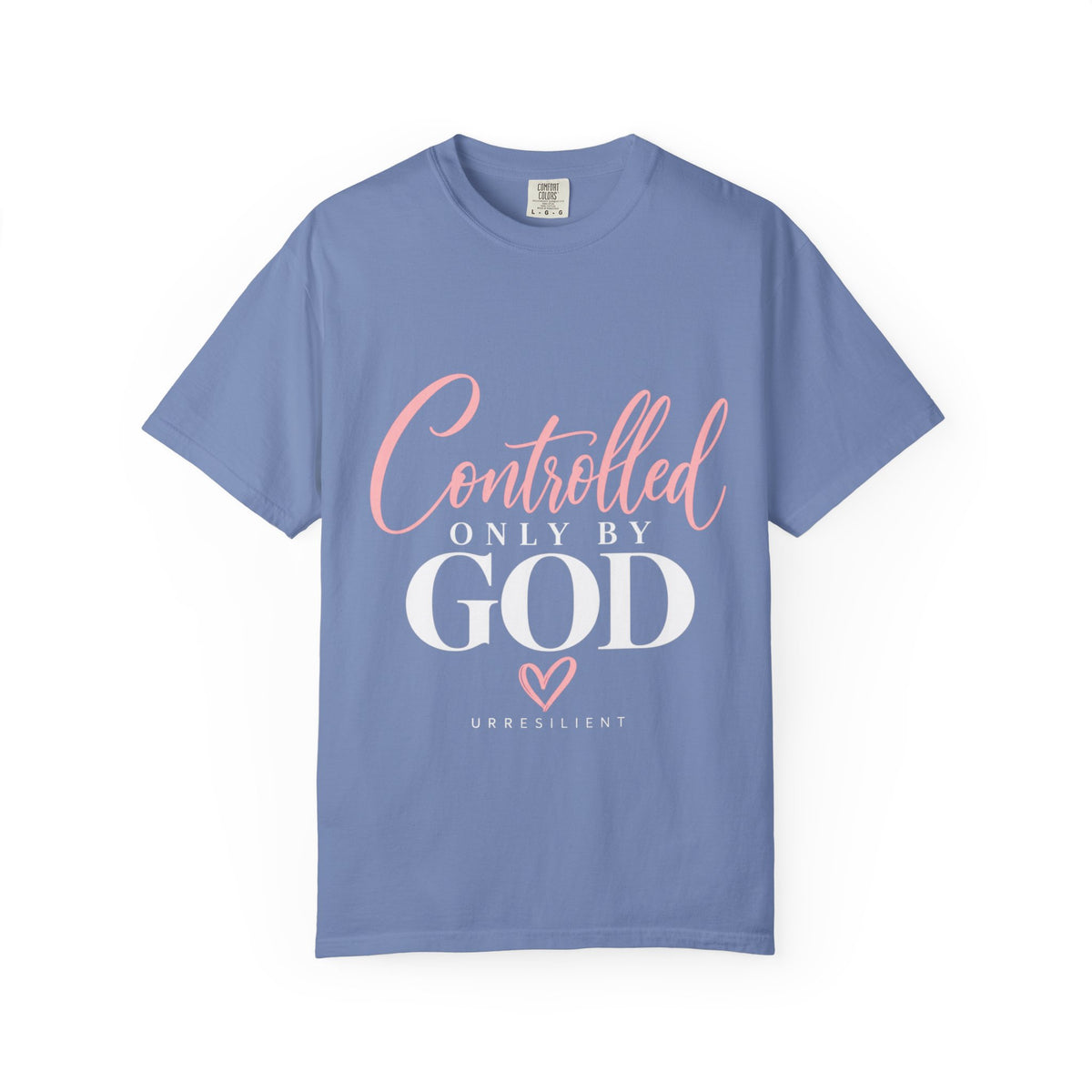 Controlled Mind T-Shirt — Feminine Script Graphic Tee with Pink Heart