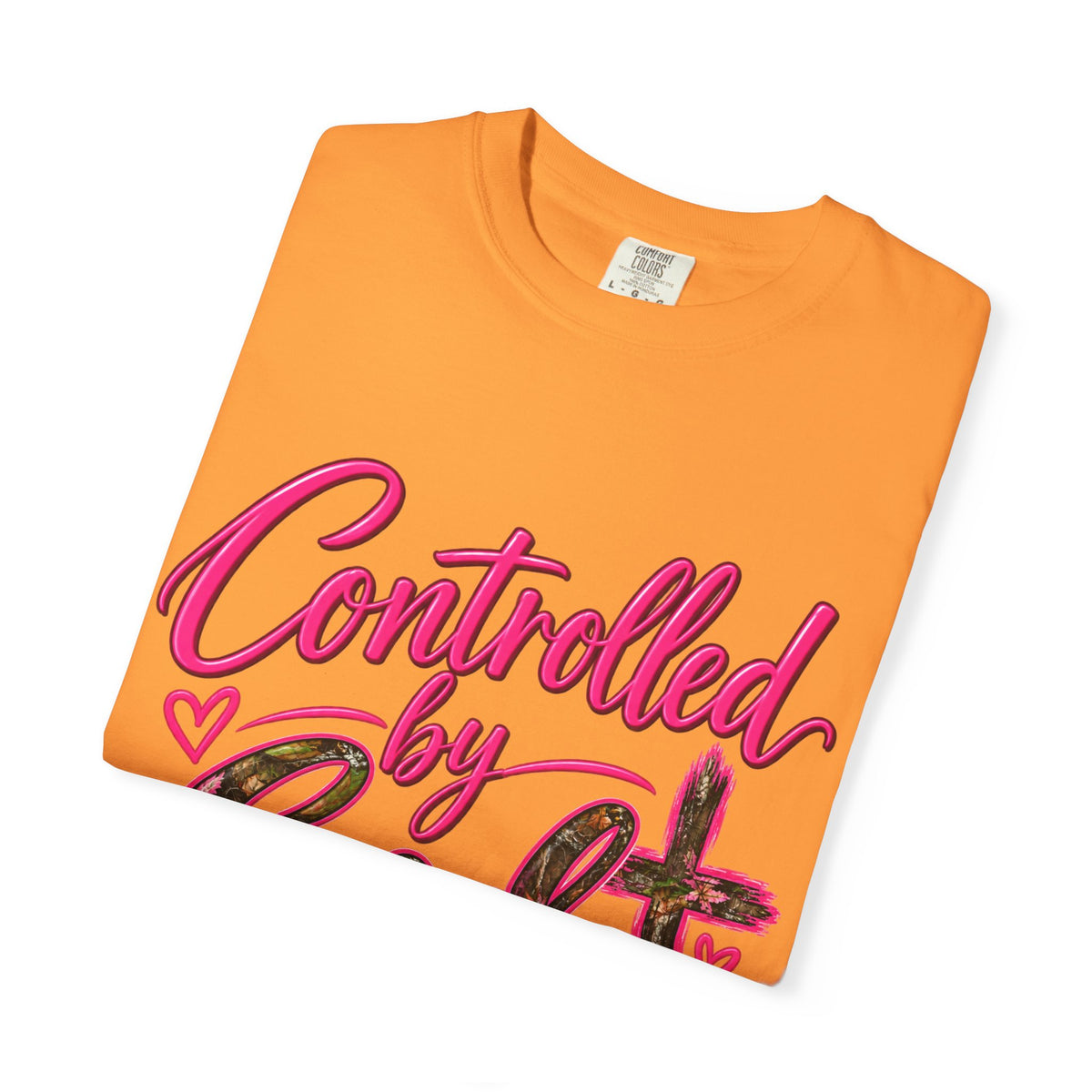 Controlled by God T-Shirt — Faith Graphic Tee with Pink Script
