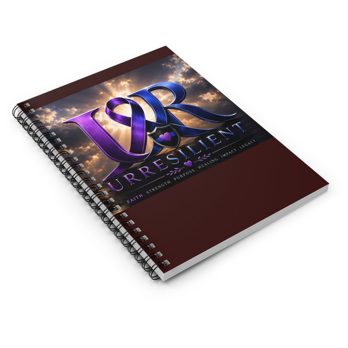 Resilient Spiral Notebook — 'URRESilient' Inspirational Journal with Ribbon Emblem