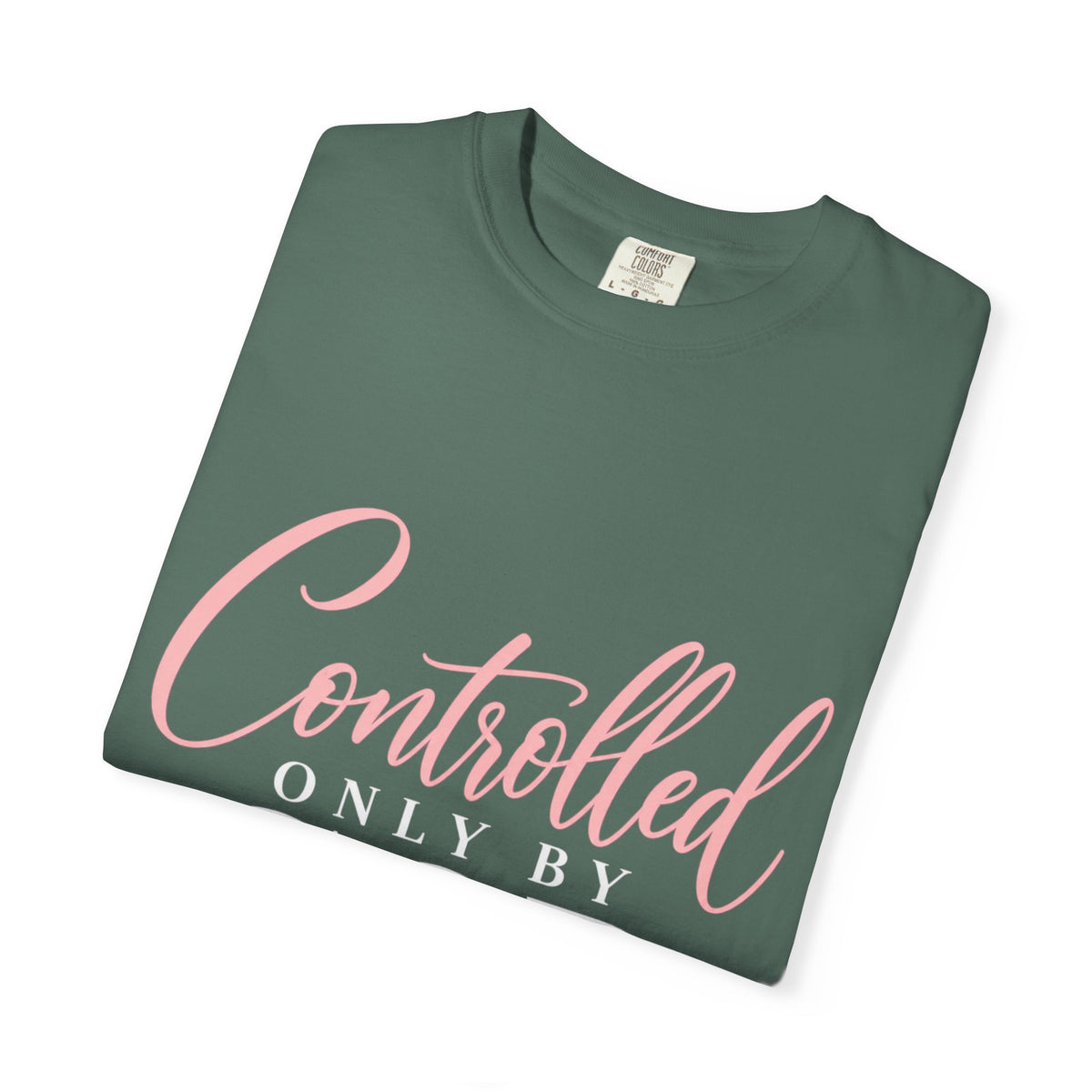 Controlled Mind T-Shirt — Feminine Script Graphic Tee with Pink Heart