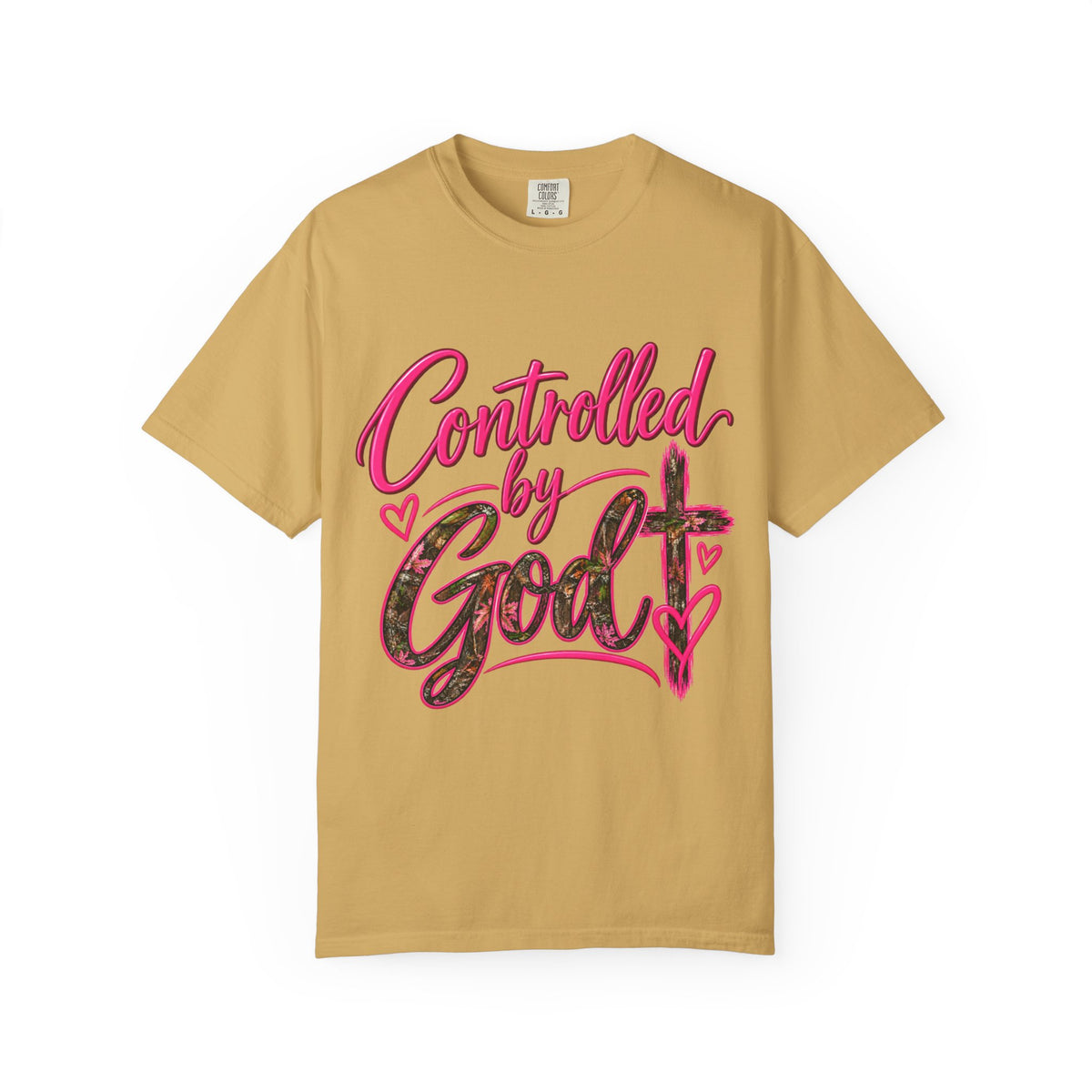 Controlled by God T-Shirt — Faith Graphic Tee with Pink Script