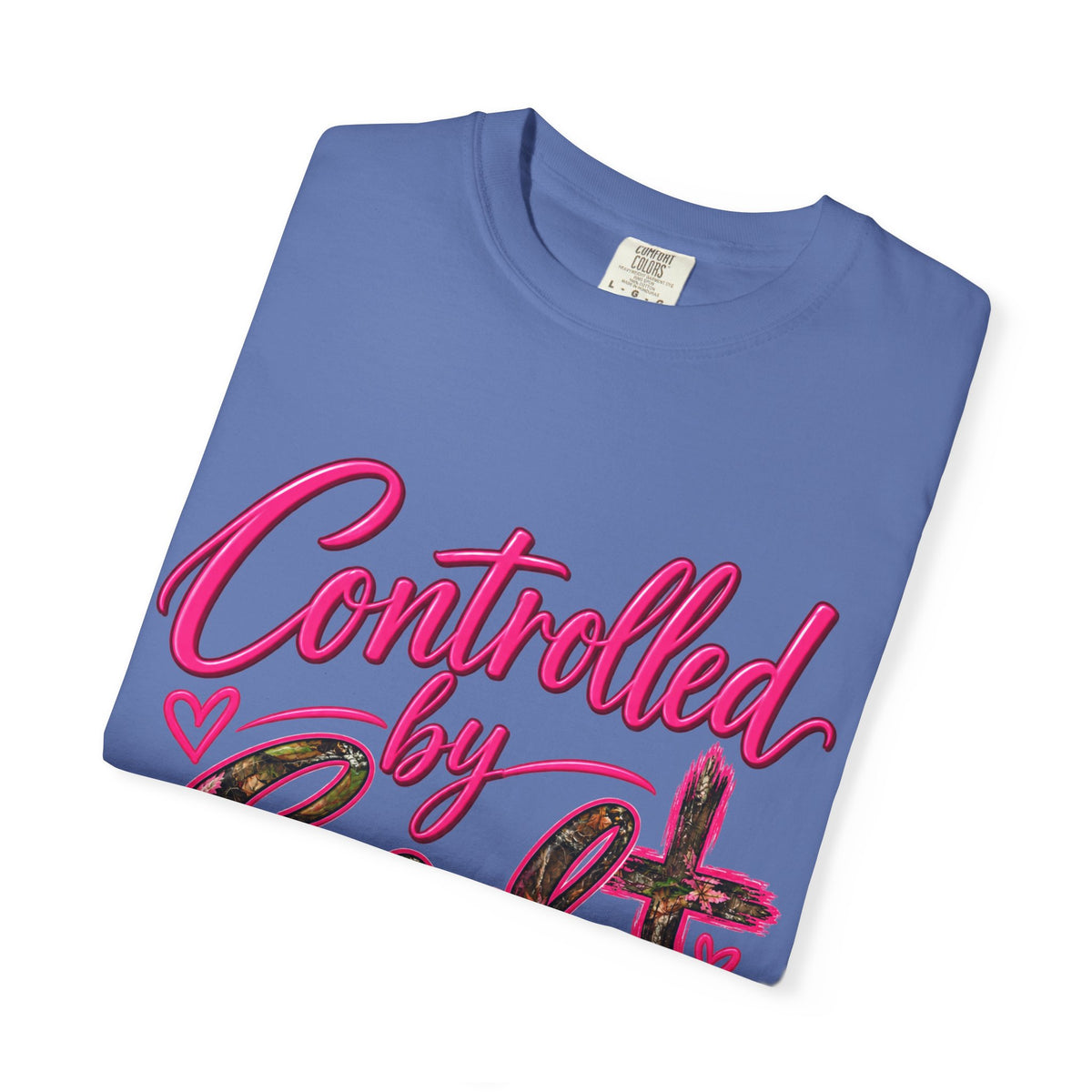 Controlled by God T-Shirt — Faith Graphic Tee with Pink Script