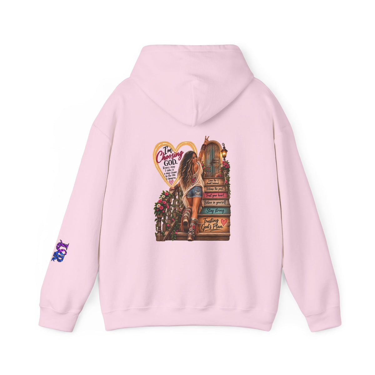 Christian Faith Hoodie — Proverbs 16:9 Inspirational Pullover with Vintage Signback Graphic