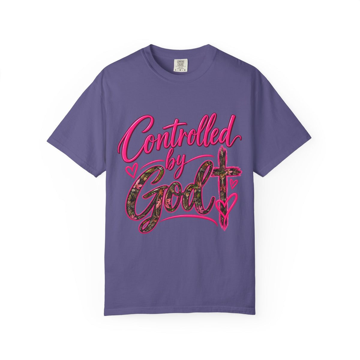 Controlled by God T-Shirt — Faith Graphic Tee with Pink Script