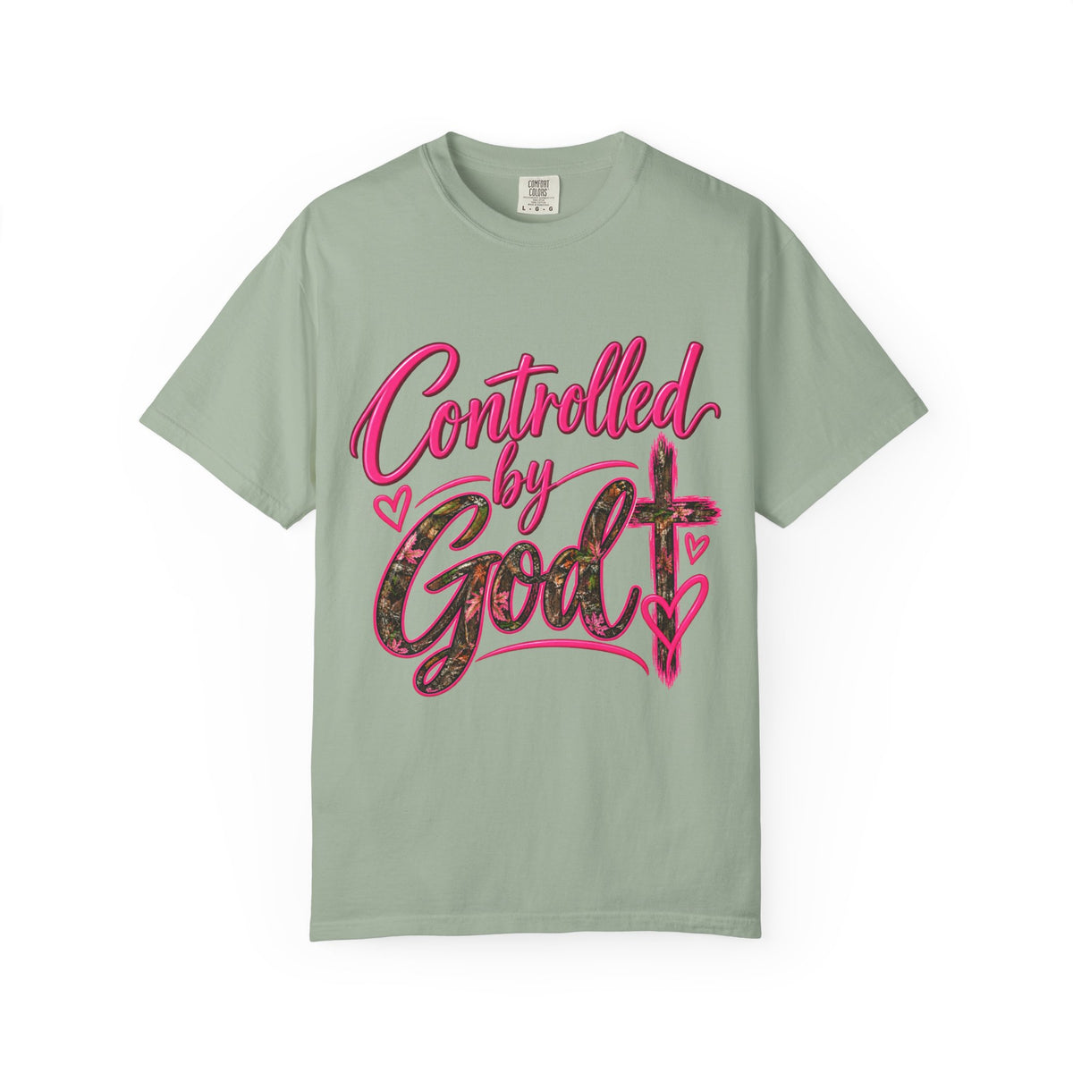 Controlled by God T-Shirt — Faith Graphic Tee with Pink Script