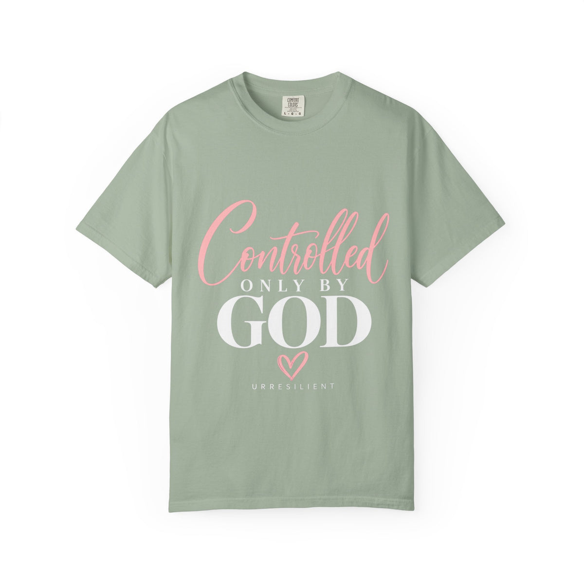 Controlled Mind T-Shirt — Feminine Script Graphic Tee with Pink Heart