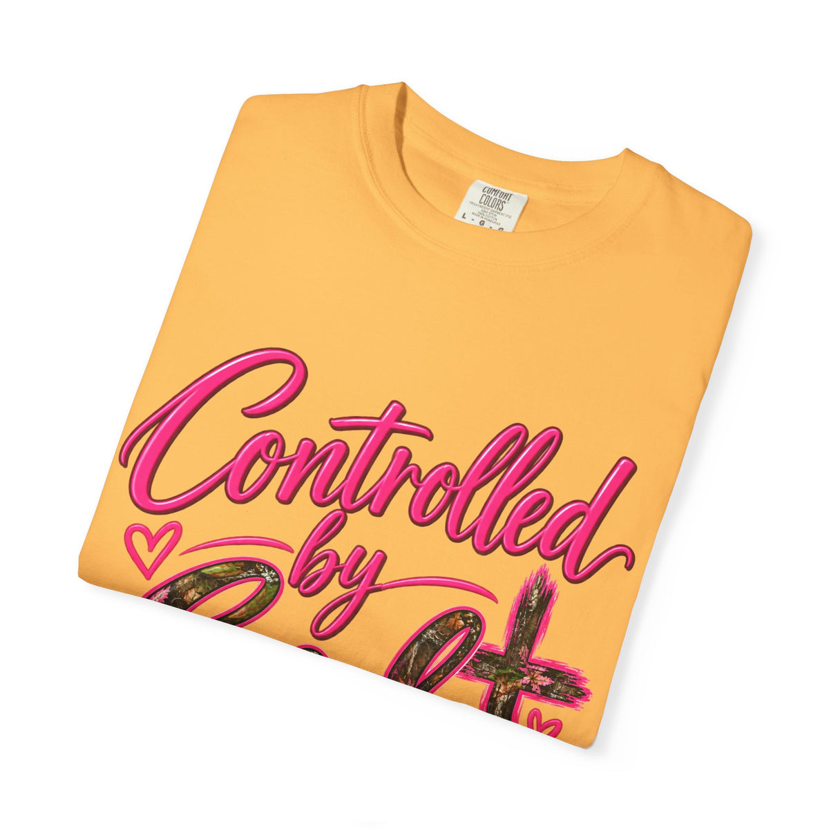 Controlled by God T-Shirt — Faith Graphic Tee with Pink Script