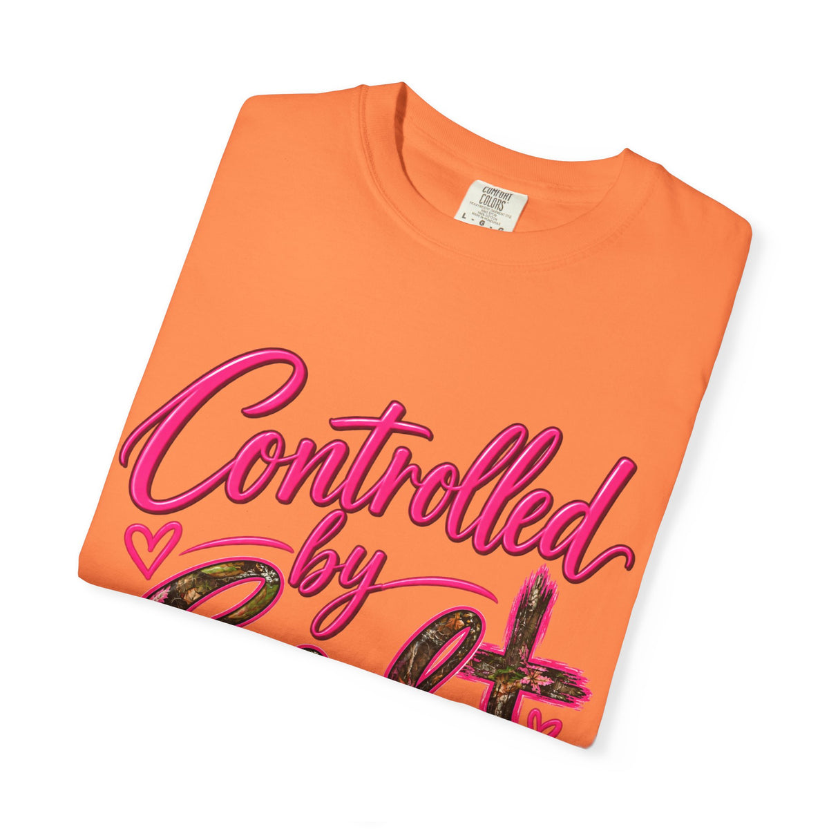 Controlled by God T-Shirt — Faith Graphic Tee with Pink Script