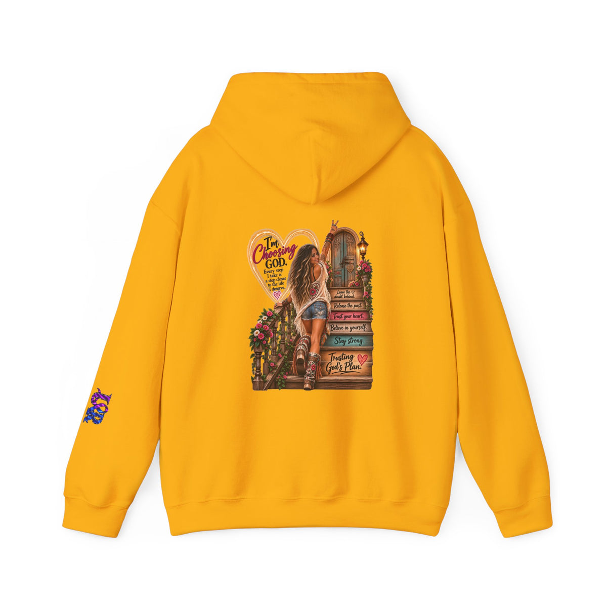 Christian Faith Hoodie — Proverbs 16:9 Inspirational Pullover with Vintage Signback Graphic