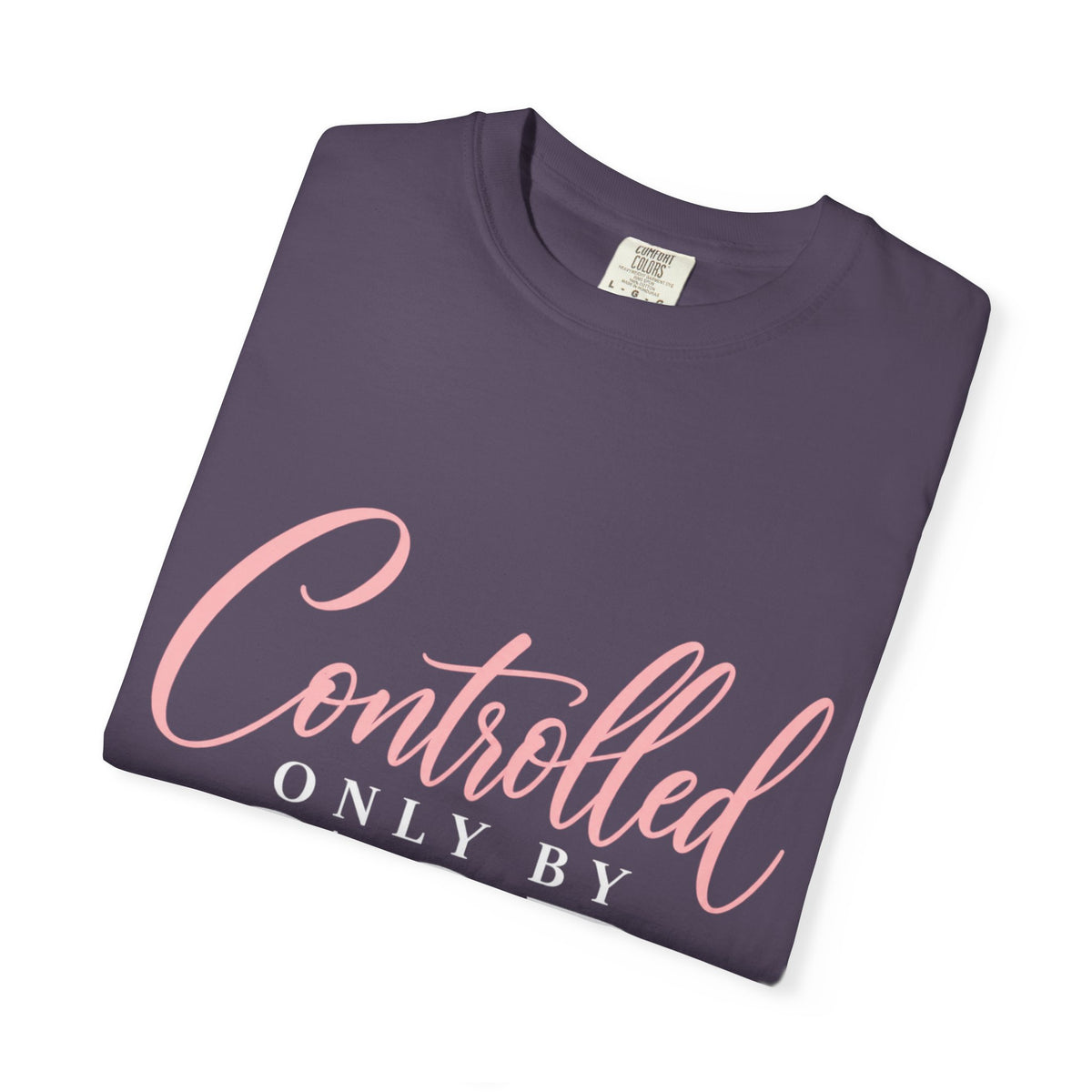 Controlled Mind T-Shirt — Feminine Script Graphic Tee with Pink Heart