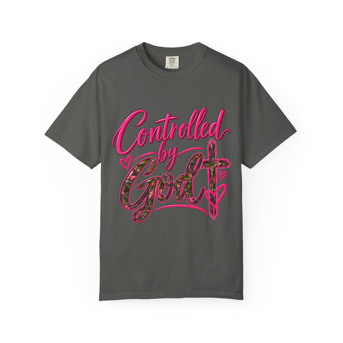 Controlled by God T-Shirt — Faith Graphic Tee with Pink Script