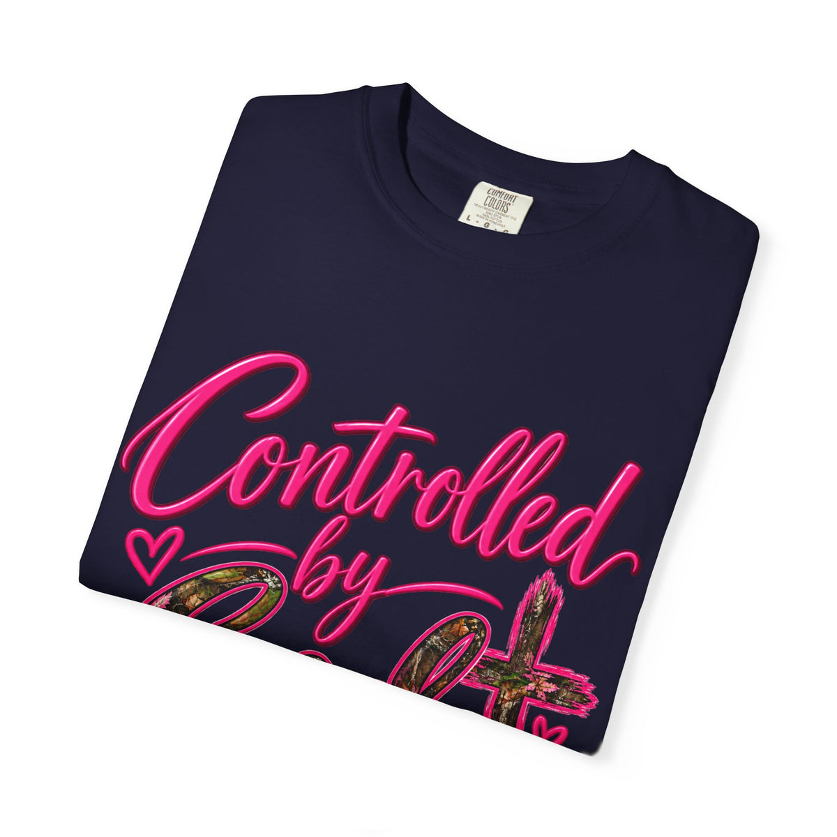Controlled by God T-Shirt — Faith Graphic Tee with Pink Script