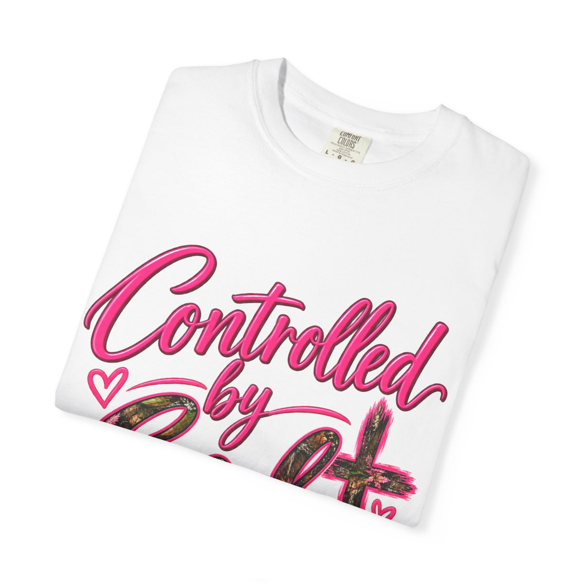 Controlled by God T-Shirt — Faith Graphic Tee with Pink Script