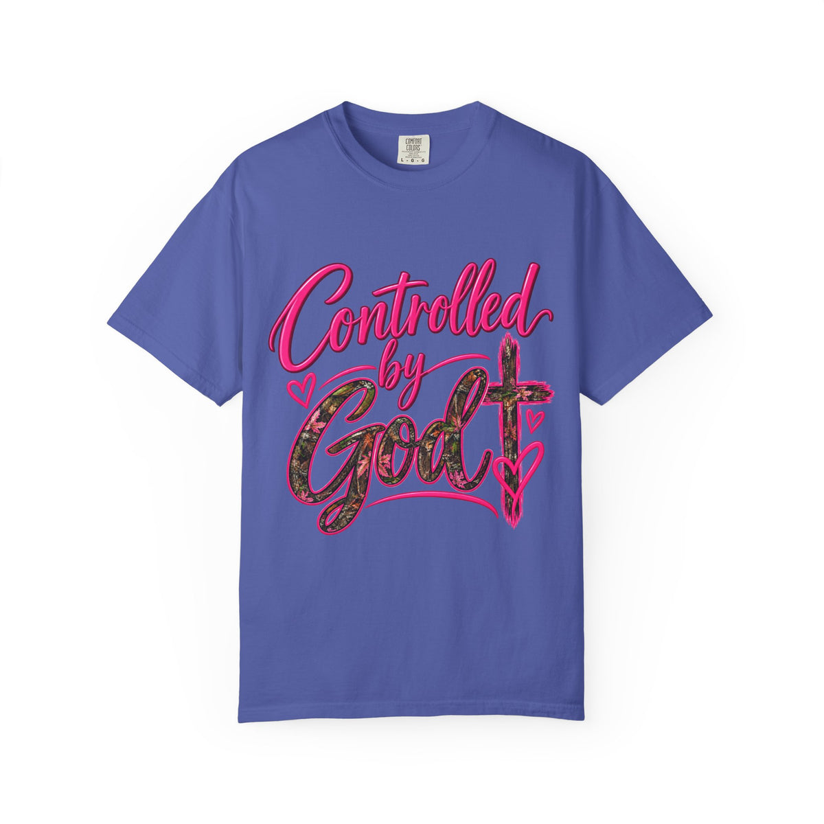 Controlled by God T-Shirt — Faith Graphic Tee with Pink Script