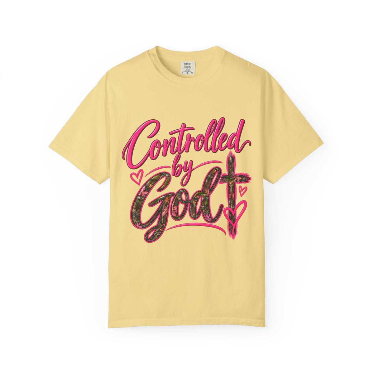 Controlled by God T-Shirt — Faith Graphic Tee with Pink Script
