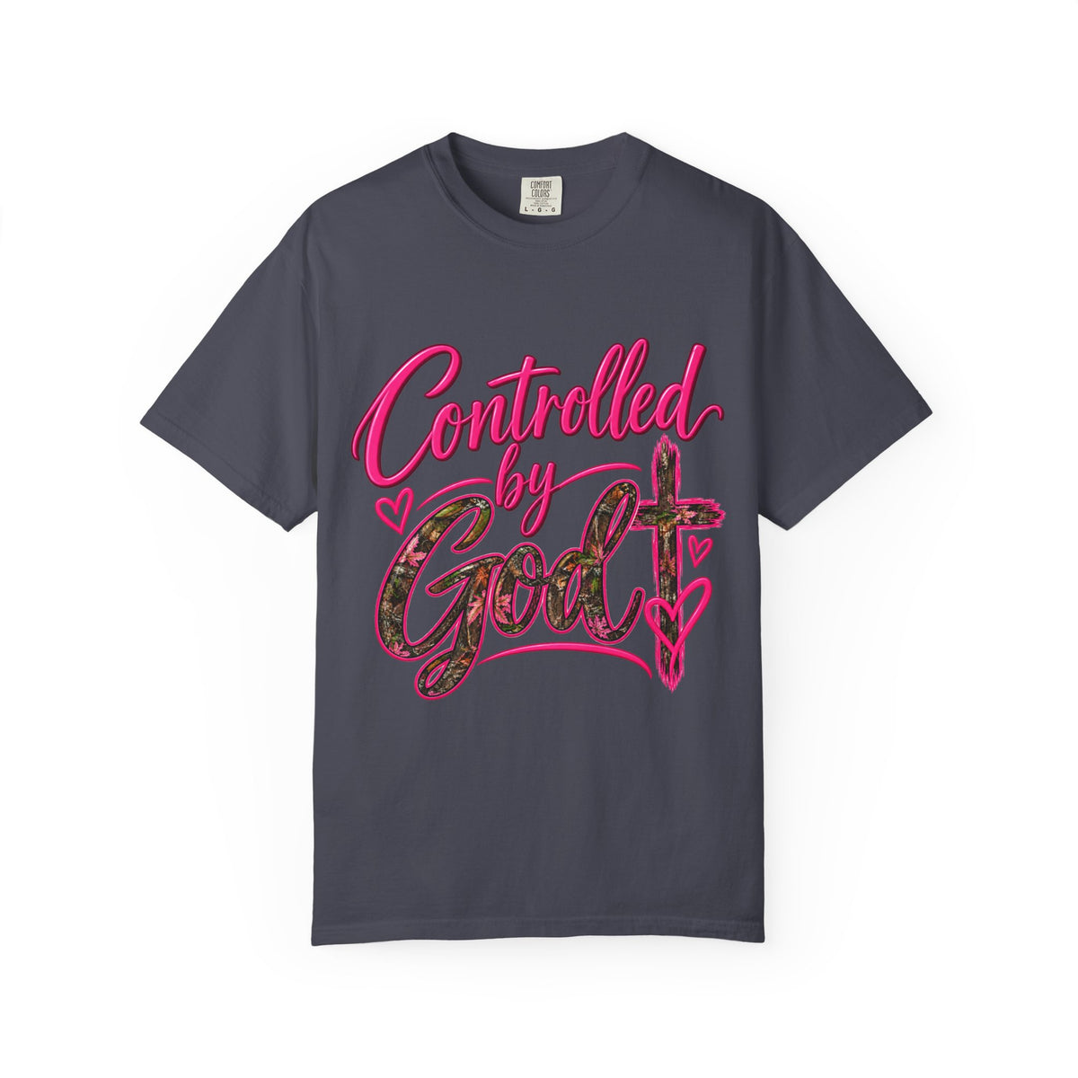 Controlled by God T-Shirt — Faith Graphic Tee with Pink Script