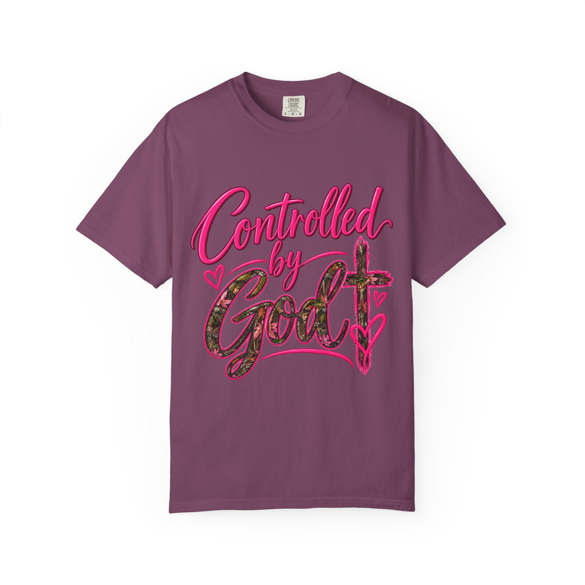 Controlled by God T-Shirt — Faith Graphic Tee with Pink Script